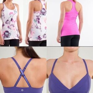 Lululemon Athletica Pink and Purple Tank Tops